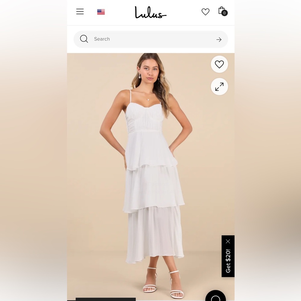 Lulu's White Tiered Bustier Maxi Dress